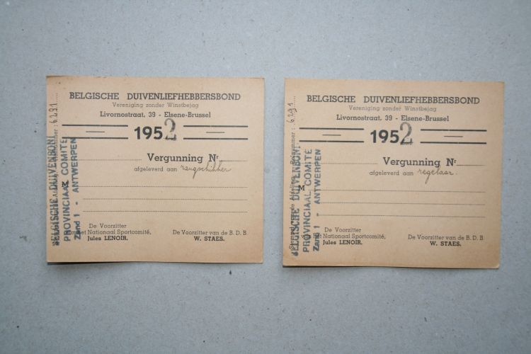 Belgische Vergunningen 1952